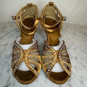 Suntan Rhinestone Ballroom Shoes/ New/ TTdancewear